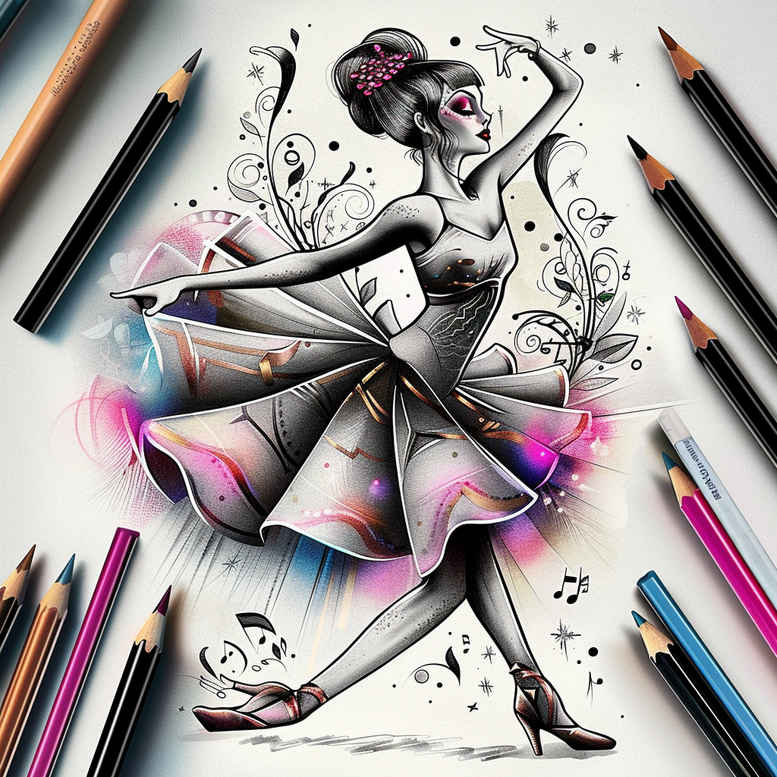 dance-freedom – tattoo design ideas free ai generated – realism-clean-lines – for-forearm – Gallery: dance-inkby-ai