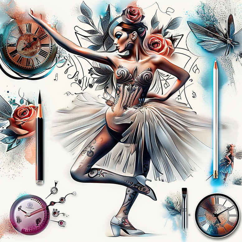 dance-grace – tattoo design ideas free ai generated – realism-smooth-gradients – for-ribs – Gallery: dance-inkby-ai