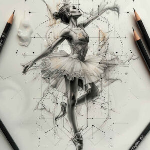 dance-grace – tattoo design ideas free ai generated – surrealism-visual-paradox – for-scapula – Gallery: dance-inkby-ai