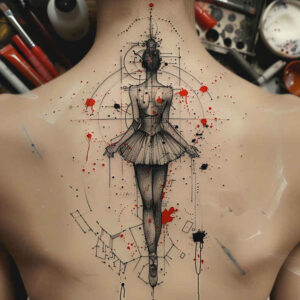 dance – tattoo design ideas free ai generated – realism-reflective-light – for-inner-arm – Gallery: dance-inkby-ai