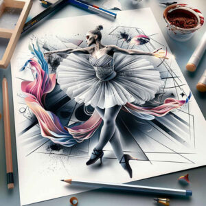 dance-motion – tattoo design ideas free ai generated – neotraditional-bold-color-blocks – for-shin – Gallery: dance-inkby-ai