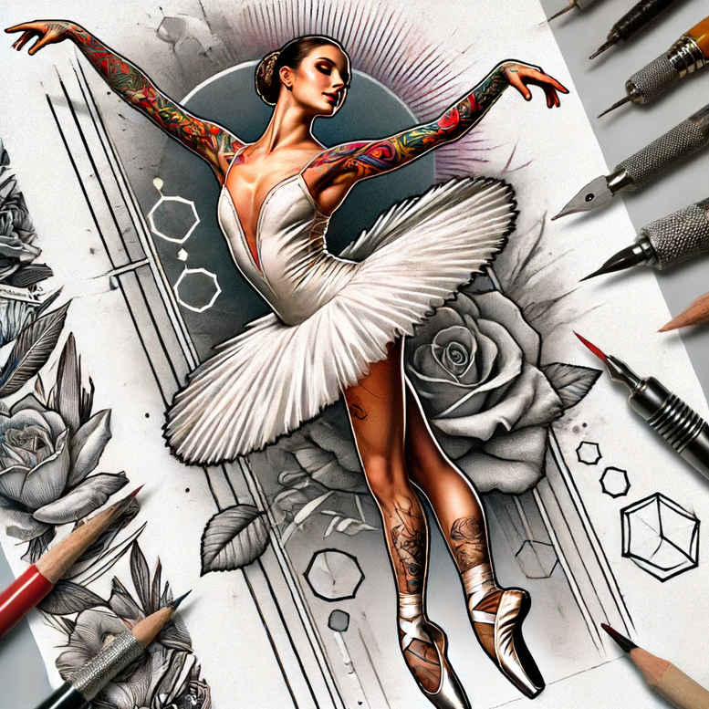 dance-performance – tattoo design ideas free ai generated – neotraditional-rich-shading – for-upper-shoulder – Gallery: dance-inkby-ai