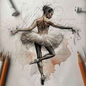 dance-pose – tattoo design ideas free ai generated – realism-smooth-gradients – for-upper-back – Gallery: dance-inkby-ai