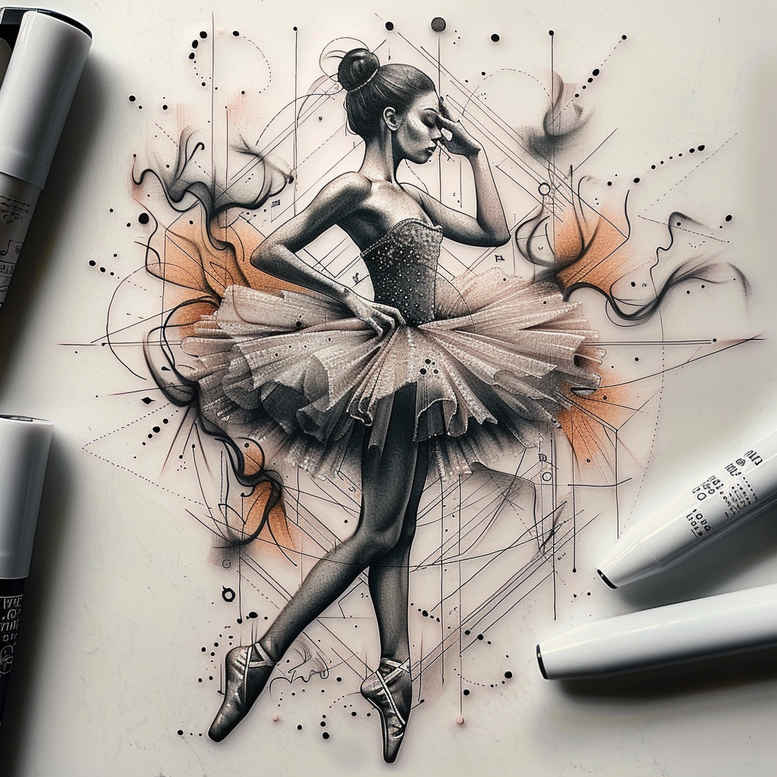 dance-steps – tattoo design ideas free ai generated – neotraditional-rich-shading – for-toe – Gallery: dance-inkby-ai