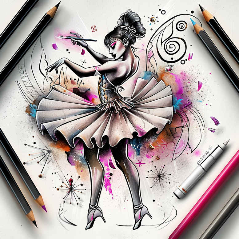 dance-steps – tattoo design ideas free ai generated – surrealism-unreal – for-lower-arm – Gallery: dance-inkby-ai