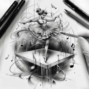 dance-style – tattoo design ideas free ai generated – neotraditional-bold-texture – for-wrist – Gallery: dance-inkby-ai