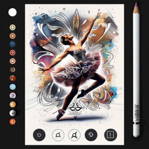dynamic-dance – tattoo design ideas free ai generated – neotraditional-color-blending – for-triceps – Gallery: dance-inkby-ai