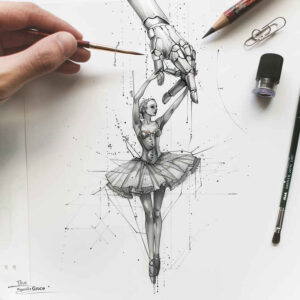 dynamic-dance – tattoo design ideas free ai generated – surrealism-fragmentation – for-shoulder – Gallery: dance-inkby-ai