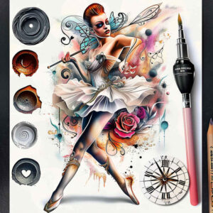 expressive-dance – tattoo design ideas free ai generated – realism-realistic-wrinkles – for-chest – Gallery: dance-inkby-ai