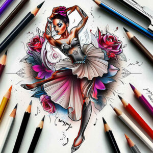 jazz-dance – tattoo design ideas free ai generated – realism-realistic-movement – for-heel – Gallery: dance-inkby-ai