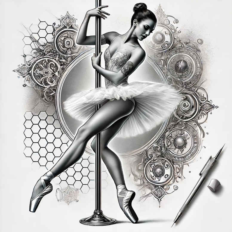 jazz-dance – tattoo design ideas free ai generated – realism-true-to-life – for-sternum – Gallery: dance-inkby-ai