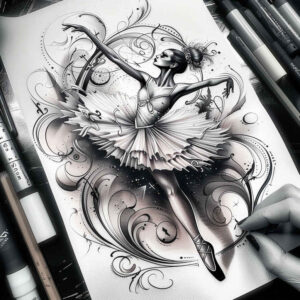 latin-dance – tattoo design ideas free ai generated – surrealism-altered-reality – for-abdomen – Gallery: dance-inkby-ai