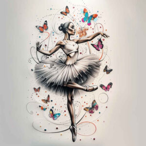 movement-dance – tattoo design ideas free ai generated – surrealism-fluid-forms – for-scapula – Gallery: dance-inkby-ai