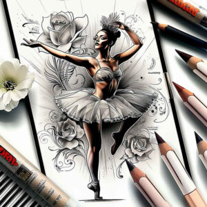 partner-dance – tattoo design ideas free ai generated – realism-natural-tones – for-lower-chest – Gallery: dance-inkby-ai