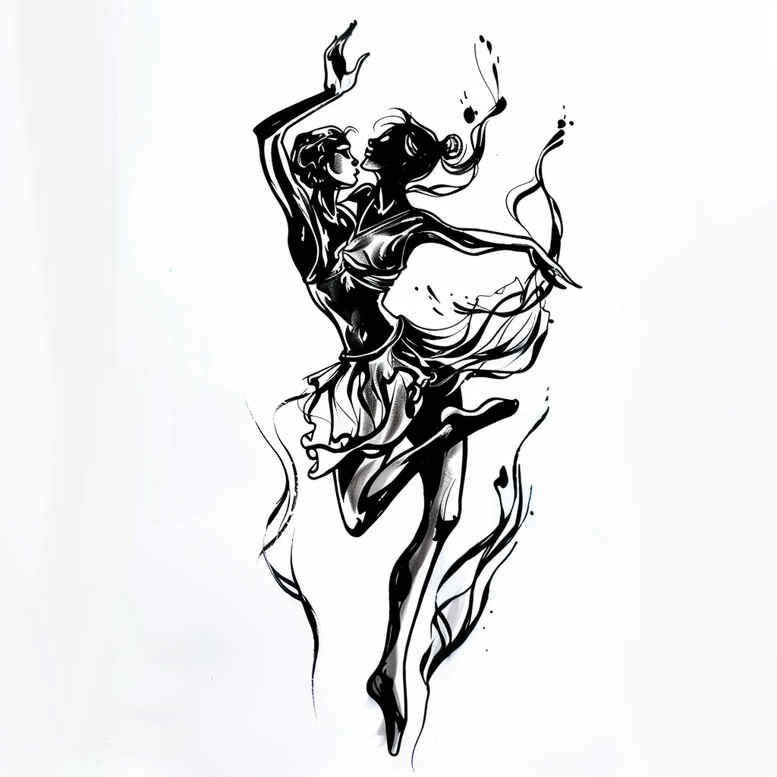 spiritual-dance – tattoo design ideas free ai generated – neotraditional-bright-color – for-lower-arm – Gallery: dance-inkby-ai