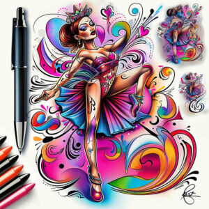 dance tattoo design ideas clear-cut artistic symbolising determination