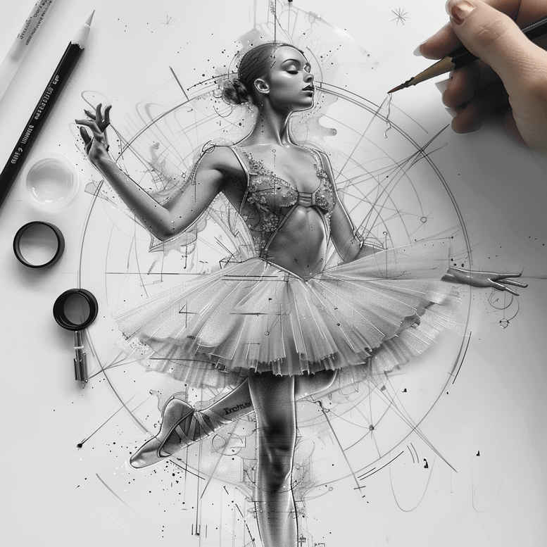 dance tattoo design ideas clear-cut balance and grace shows endurance
