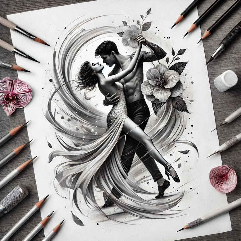 dance tattoo design ideas plain dance pose for biceps