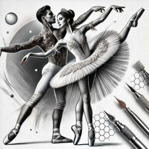 dance tattoo design ideas pinprick delicate lines for sternum