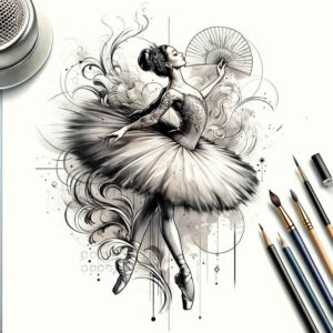 dance tattoo design ideas few strokes delicate lines shows determination