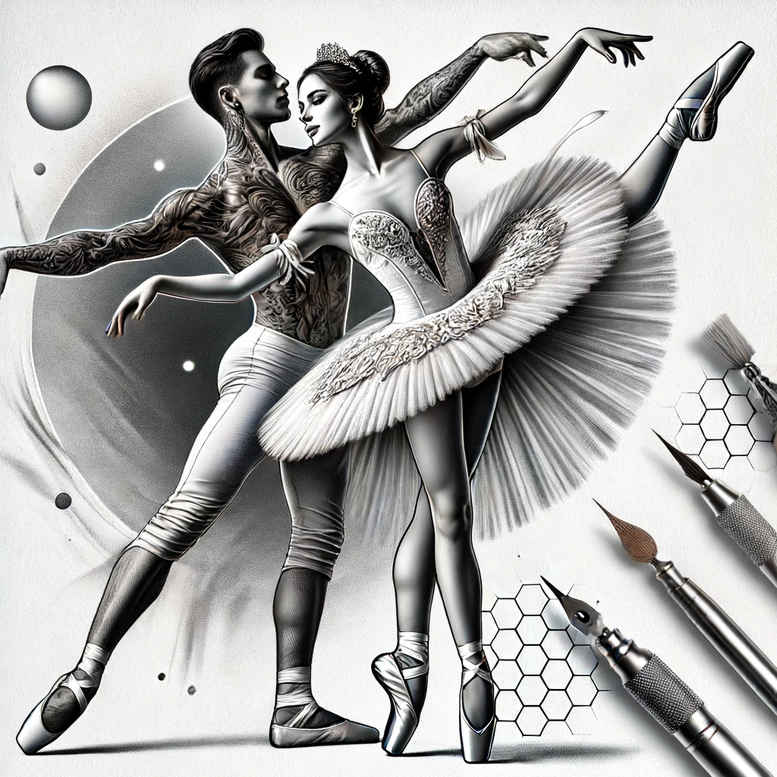 dance tattoo design ideas tiny motif delicate lines stands for perseverance