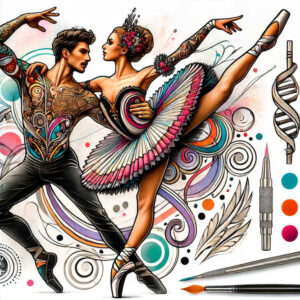 dance tattoo design ideas micro symbol elegant for lower thigh