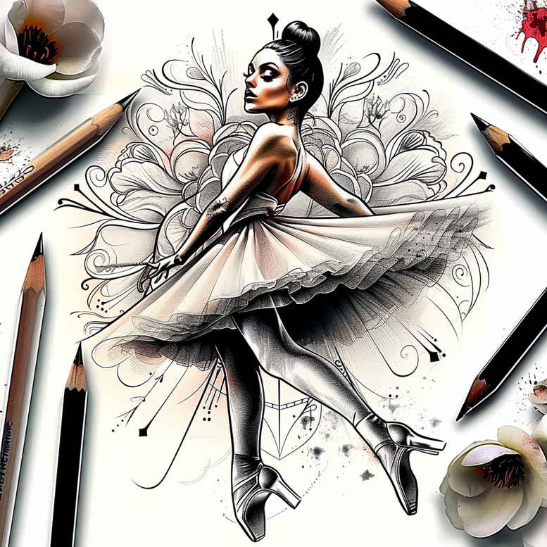 dance tattoo design ideas point minimal flexible for shin