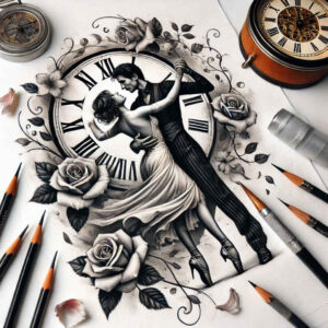 dance tattoo design ideas monochrome flowing fabric for toe