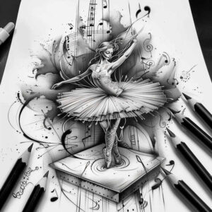 dance tattoo design ideas bare flowing fabric meaning courage