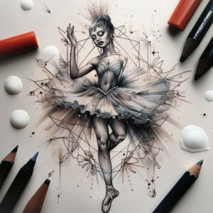 dance tattoo design ideas clean stroke flowing for back