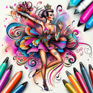 dance tattoo design ideas pristine flowing for chest