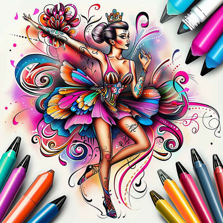 dance tattoo design ideas pristine flowing for chest
