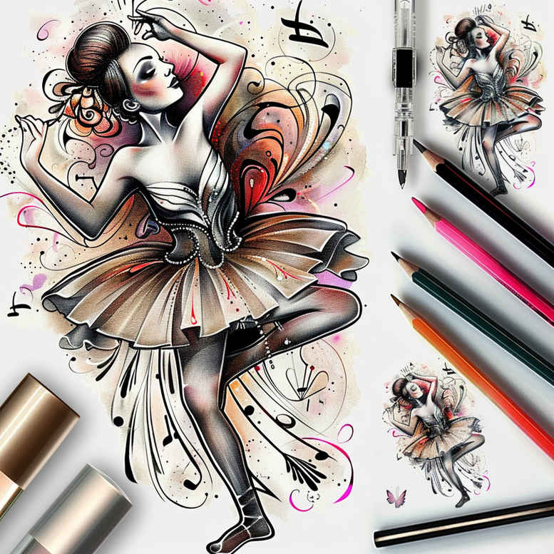 dance tattoo design ideas pure motif harmony for forearm
