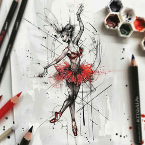 dance tattoo design ideas slender lightness shows courage