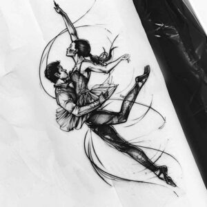 dance tattoo design ideas bare motion blur for collarbone