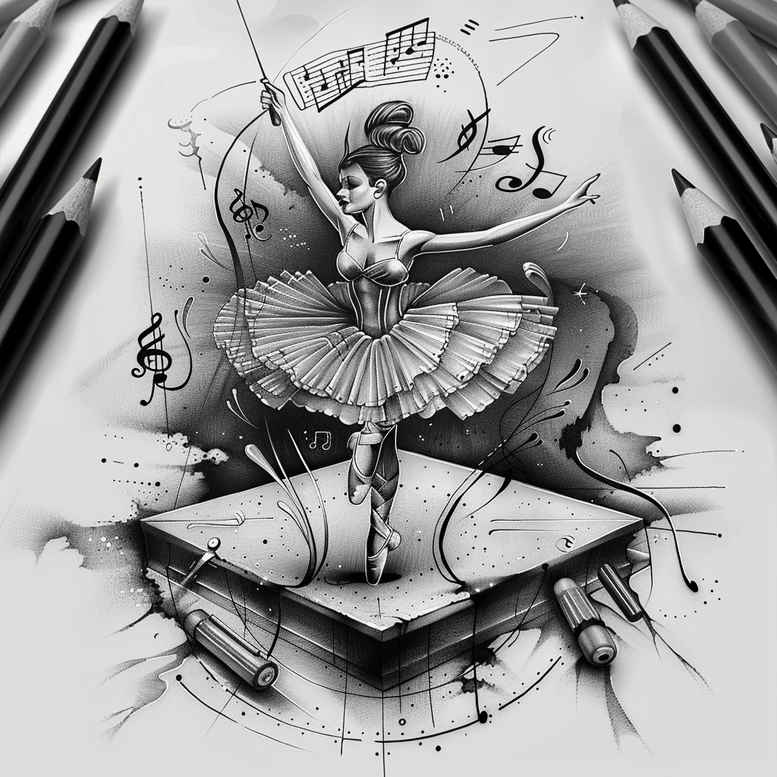 dance tattoo design ideas subtle motion trails courage and power