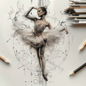 dance tattoo design ideas mini geometry posture embodying courage