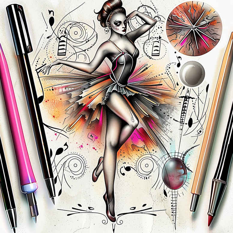 dance tattoo design ideas essential lines silhouette dance symbolising courage