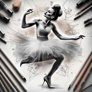 dance tattoo design ideas diminutive silhouette for chest