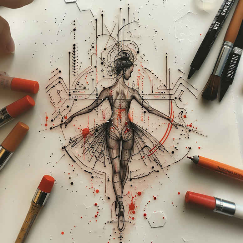 dance tattoo design ideas short stroke silhouette for knee
