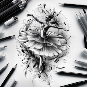 dance tattoo design ideas elegant silhouette for neck