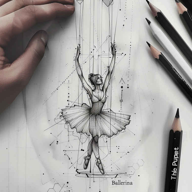 dance tattoo design ideas micro line vibrant for palm