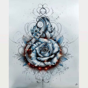 calm-motif – tattoo design ideas free ai generated – open-space – for-full-back – Gallery: delicate-flowers-inkby-ai