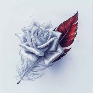 calm-motif – tattoo design ideas free ai generated – soft-curve – for-upper-chest – Gallery: delicate-flowers-inkby-ai