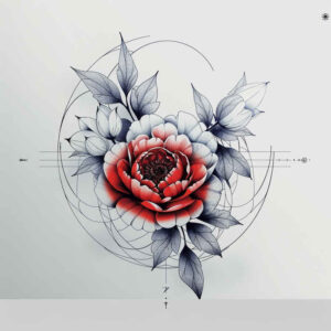 calm-motif – tattoo design ideas free ai generated – thin-script – for-behind-ear – Gallery: delicate-flowers-inkby-ai