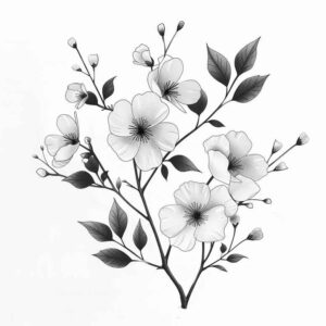 clean-background – tattoo design ideas free ai generated – precise – for-scapula – Gallery: delicate-flowers-inkby-ai