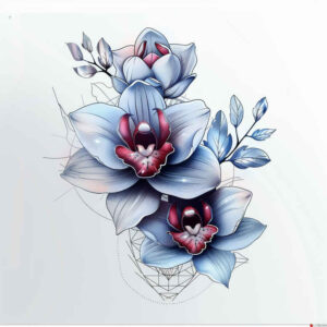 clean-background – tattoo design ideas free ai generated – short-stroke – for-ribs – Gallery: delicate-flowers-inkby-ai