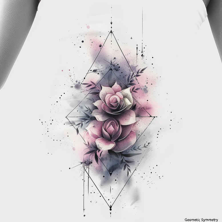 delicate-figure – tattoo design ideas free ai generated – clean-lines – for-palm – Gallery: delicate-flowers-inkby-ai