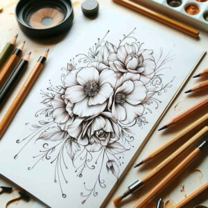 delicate-ink – tattoo design ideas free ai generated – clean-shape – for-back – Gallery: delicate-flowers-inkby-ai