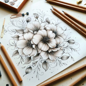 delicate-ink – tattoo design ideas free ai generated – gentle – for-hip – Gallery: delicate-flowers-inkby-ai